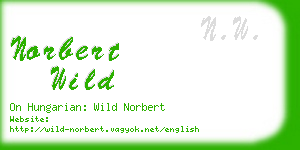 norbert wild business card